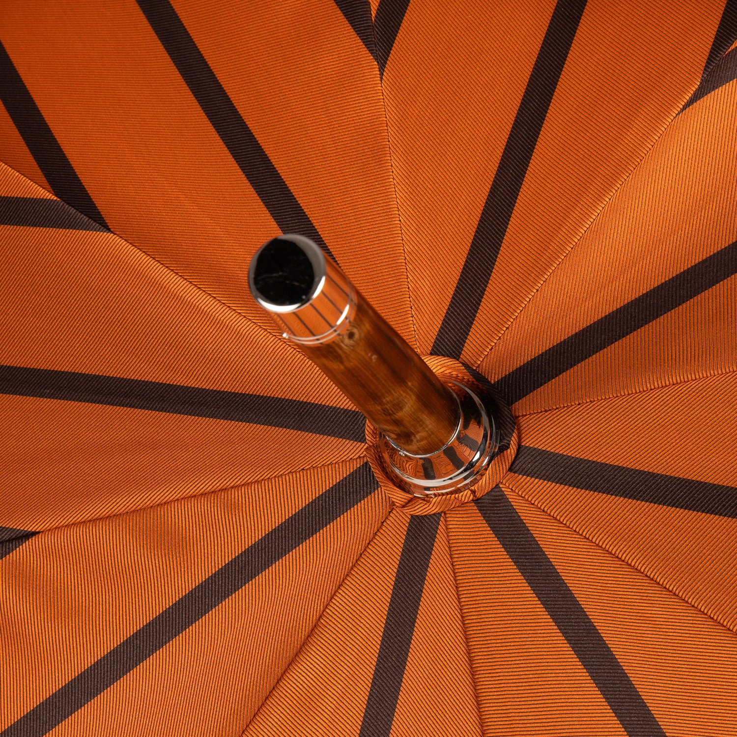 Limited Edition: Francesco Maglia x MJ: Striped Umbrella "The Solid Stick MJ Edition" with Chestnut Wood Handle